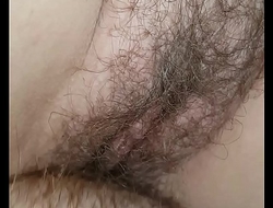 Amateur wife takes thick cock in big wet hairy pussy